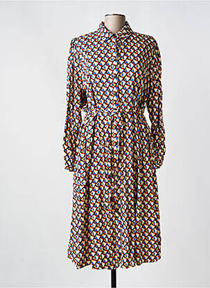 Rochie midi mâneci lungi mâneci lungi bej C'EST BEAU LA VIE femeie