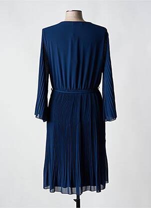Rochie midi croială fluidă mâneci lungi albastru SIGNE NATURE femeie