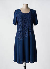 Rochie midi țesătură crep mâneci scurte albastru FRANCE RIVOIRE femme