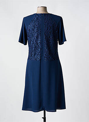 Rochie midi țesătură crep mâneci scurte albastru FRANCE RIVOIRE femeie