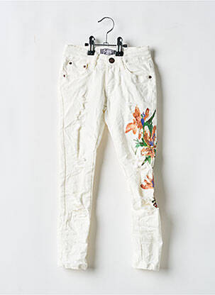 Blugi cu croială slim bej G66 fată