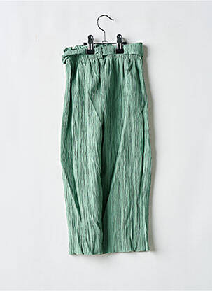 Pantalon larg mărime normală talie elastică verde P'TIT MÔME fată