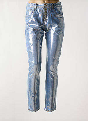 Blugi cu croială slim argintiu PLACE DU JOUR femeie