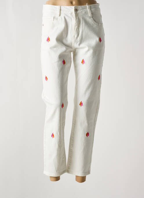 Blugi cu croială dreaptă alb SARAH JOHN femeie