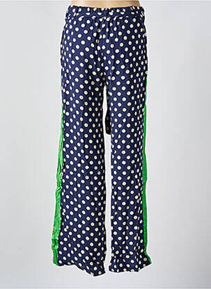 Pantalon drept talie elastică mărime normală albastru AMELIE & AMELIE femeie