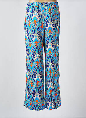 Pantalon drept talie elastică mărime normală albastru MORE & MORE femeie