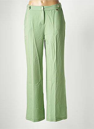 Pantalon evazat talie cu cleme talie înaltă verde AMELIE & AMELIE femeie