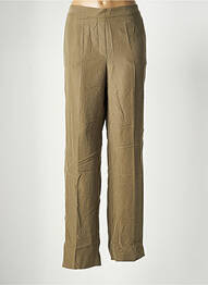Pantalon drept țesătură poplin mărime normală verde MANGO femme