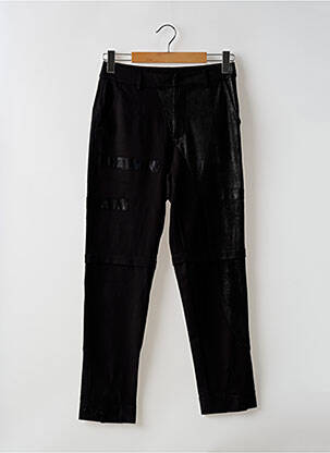 Pantalon drept închidere cu fermoar sub clapetă cu nasturi negru NU JEANS femeie