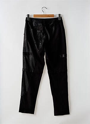 Pantalon drept închidere cu fermoar sub clapetă cu nasturi negru NU JEANS femeie