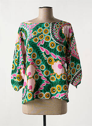 Bluză imprimeu floral mâneci 3/4 verde WEEKEND MAXMARA femeie