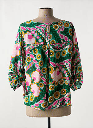 Bluză imprimeu floral mâneci 3/4 verde WEEKEND MAXMARA femeie
