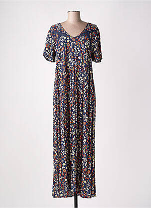 Rochie lungă mâneci scurte mâneci scurte albastru ATELIER JAD femeie