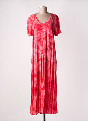 Rochie lungă mâneci scurte mâneci scurte roz ATELIER JAD femeie