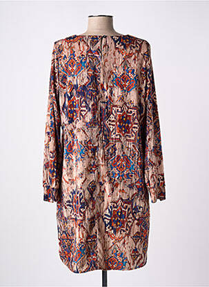 Rochie midi imprimeu fantezie mâneci lungi bej LA FEE MARABOUTEE femeie