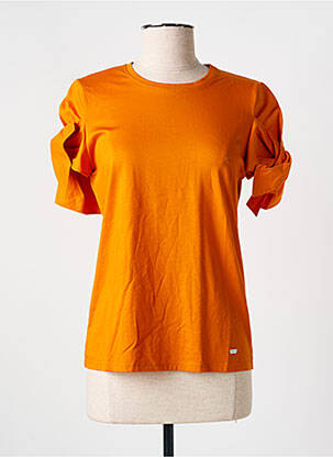 Tricou elasticitate mâneci scurte portocalie PAULE KA femeie