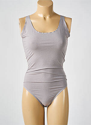 Body guler rotund bretele subțiri gri WOLFORD femeie