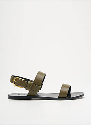 Sandale/pantofi decupați material neted toc plat până la 3 cm verde RALPH LAUREN femeie