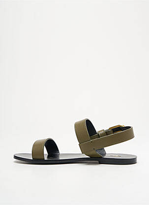 Sandale/pantofi decupați material neted toc plat până la 3 cm verde RALPH LAUREN femeie