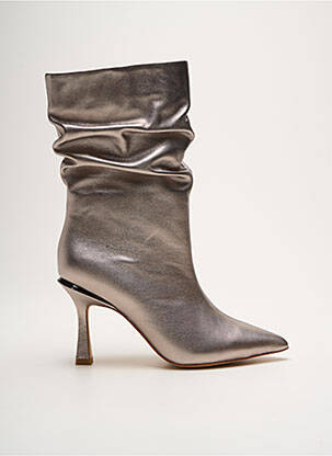 Botine/ghete material neted toc de 7 la 9 cm auriu ALMA EN PENA femeie