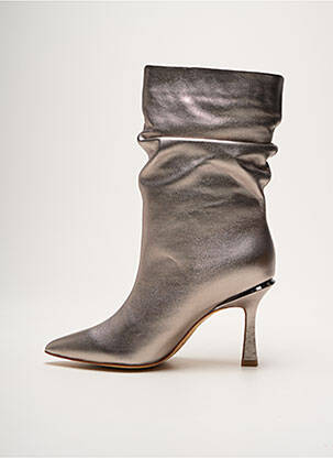 Botine/ghete material neted toc de 7 la 9 cm auriu ALMA EN PENA femeie