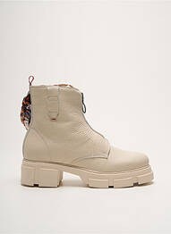 Botine/ghete material neted toc de 4 la 6 cm bej GOODSTEP femeie