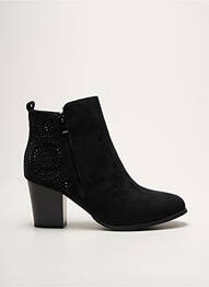 Botine/ghete țesătură satinată toc de 4 la 6 cm negru ELUE PAR NOUS femme