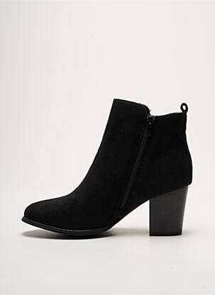 Botine/ghete țesătură satinată toc de 4 la 6 cm negru ELUE PAR NOUS femeie