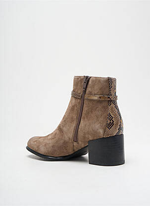 Botine/ghete țesătură satinată toc de 4 la 6 cm maro FUGITIVE BY FRANCESCO ROSSI femeie