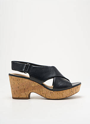 Sandale/pantofi decupați semi compensat toc de 4 la 6 cm negru CLARKS femeie