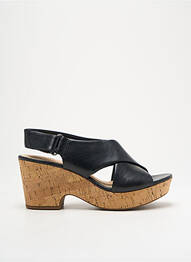 Sandale/pantofi decupați semi compensat toc de 4 la 6 cm negru CLARKS femeie
