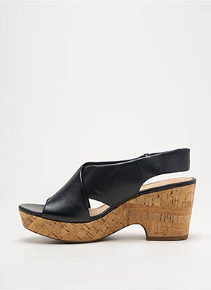 Sandale/pantofi decupați semi compensat toc de 4 la 6 cm negru CLARKS femeie