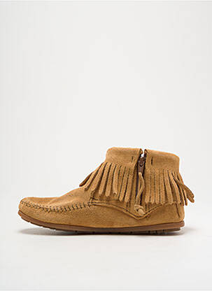 Botine/ghete nubuc toc plat până la 3 cm maro MINNETONKA femeie