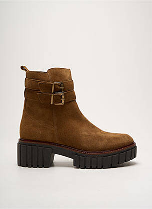 Botine/ghete nubuc toc de 4 la 6 cm maro REQINS femeie