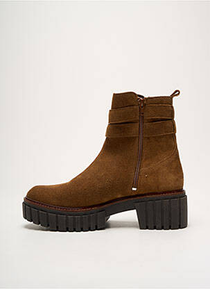 Botine/ghete nubuc toc de 4 la 6 cm maro REQINS femeie