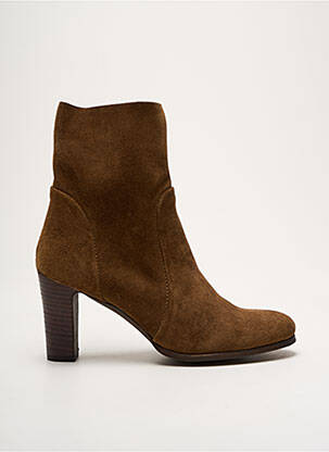 Botine/ghete nubuc toc de 4 la 6 cm maro ALIWELL femeie