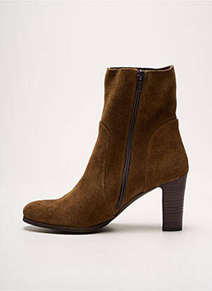 Botine/ghete nubuc toc de 4 la 6 cm maro ALIWELL femeie