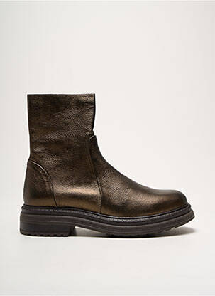 Botine/ghete material neted toc de 4 la 6 cm auriu ALIWELL femeie