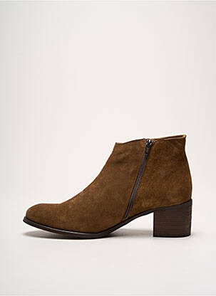 Botine/ghete nubuc toc de 4 la 6 cm maro ALIWELL femeie