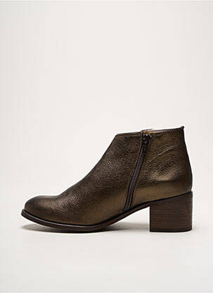 Botine/ghete material neted toc de 4 la 6 cm auriu ALIWELL femeie
