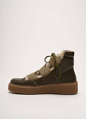 Adidași material neted toc de 4 la 6 cm verde SMS femeie