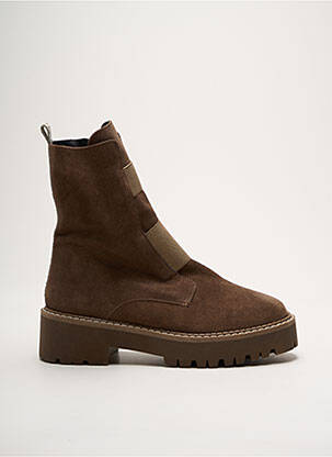 Botine/ghete nubuc toc de 4 la 6 cm maro REQINS femeie
