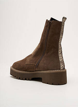 Botine/ghete nubuc toc de 4 la 6 cm maro REQINS femeie