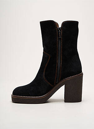 Botine/ghete țesătură satinată toc de 7 la 9 cm negru ROSEMETAL femeie