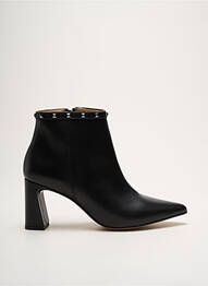 Botine/ghete țesătură satinată toc de 4 la 6 cm negru QOO TUM femeie