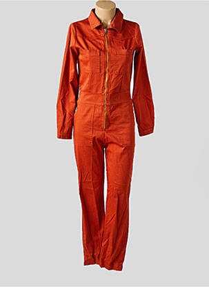 Salopetă-pantalon guler de bluză mâneci lungi portocalie PAKO LITTO femeie
