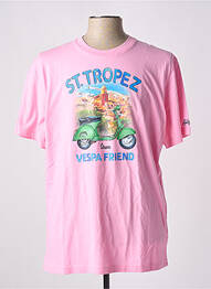Tricou elasticitate mâneci scurte roz MC2 SAINT BARTH bărbat