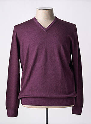 Pulover guler în v mâneci lungi violet GRAN SASSO homme