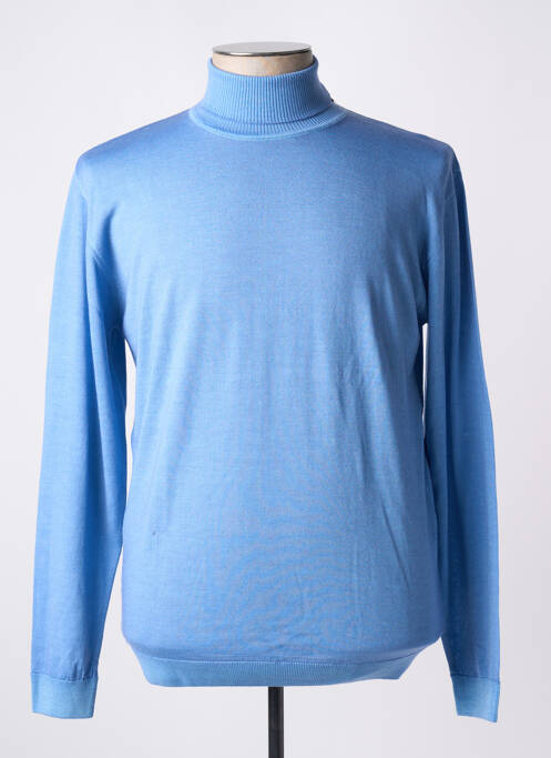 Pulover cu guler înalt albastru WOOL & CO bărbat