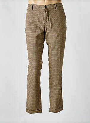 Pantalon chino țesătură poplin mărime normală maro MASON'S bărbat